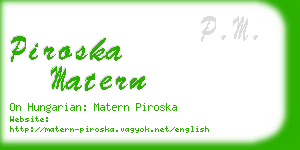 piroska matern business card